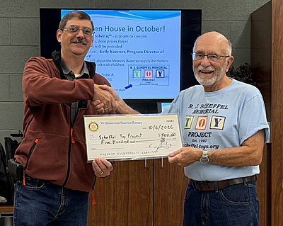 Gene Accepts Check